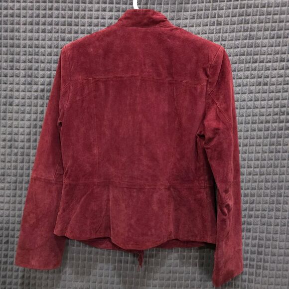 VTG Purple Leather Fringe Jacket Sm Y2K Suede Open 90s Western Glam Rock Cowpunk - Picture 9 of 16